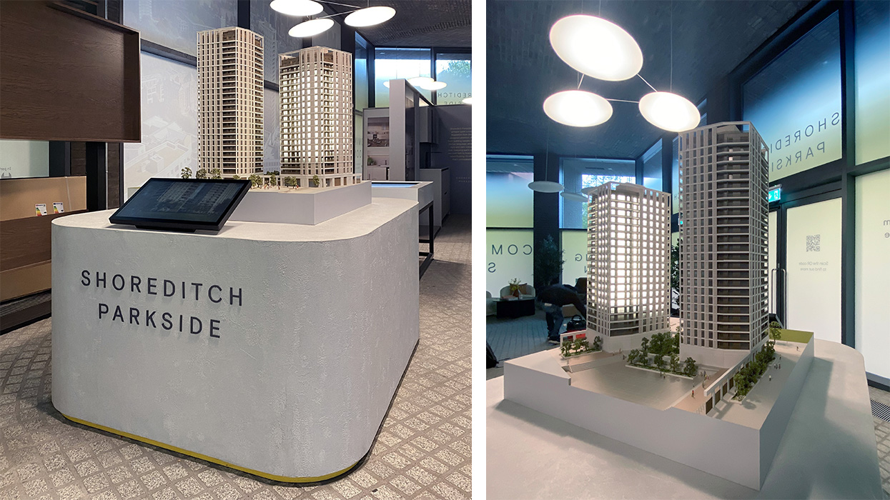 Architectural modelmaking interactive presentation plinth with dedicated control hardware
